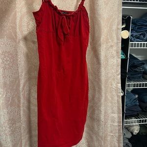 Fitted red mini dress